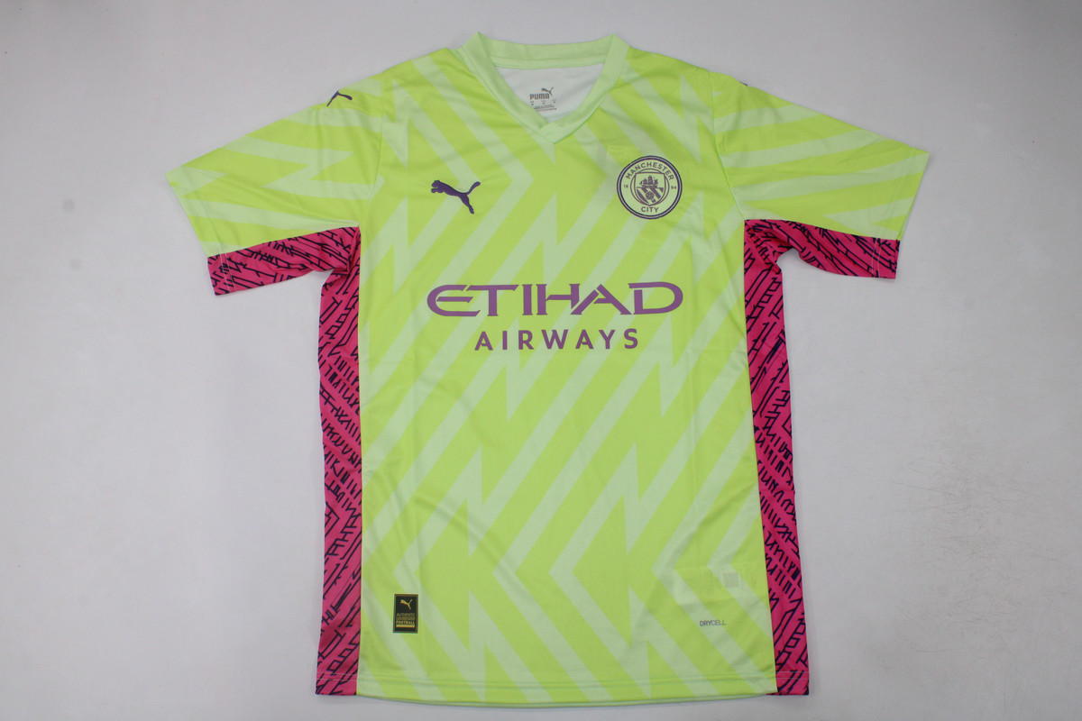 AAA Quality Manchester City 23/24 GK Green/Pink Soccer Jersey